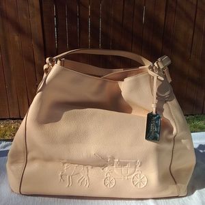 COACH EMBOSSED HORSE AND CARRIAGE EDIE SHOULDERBAG